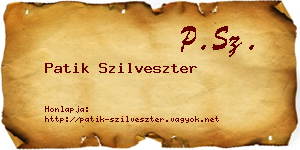 Patik Szilveszter névjegykártya