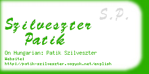 szilveszter patik business card